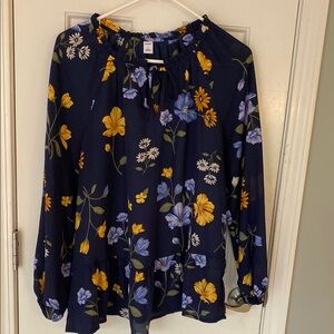 Old Navy Yellow Gold Long Sleeve Relaxed Blouse